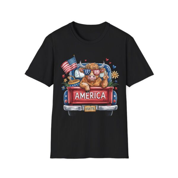 Unisex Patriotic American Cattle T-Shirt, Summer BBQ, Gifts for Americana Lovers, Casual Wear - Image 4