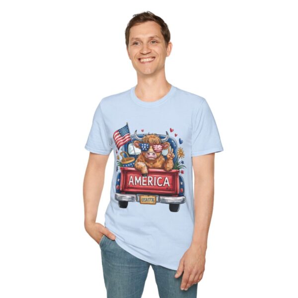 Unisex Patriotic American Cattle T-Shirt, Summer BBQ, Gifts for Americana Lovers, Casual Wear - Image 8