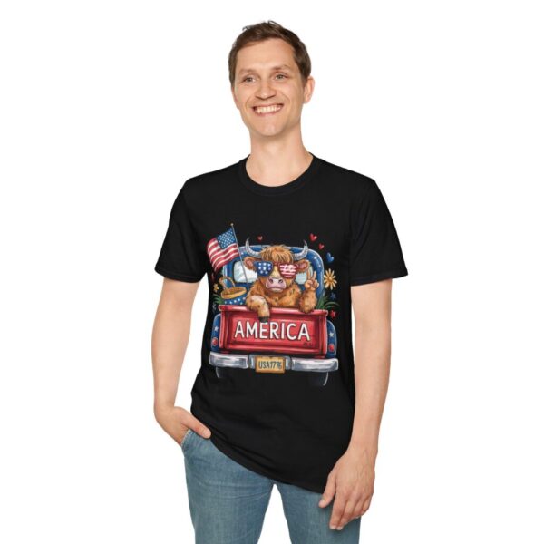Unisex Patriotic American Cattle T-Shirt, Summer BBQ, Gifts for Americana Lovers, Casual Wear - Image 5