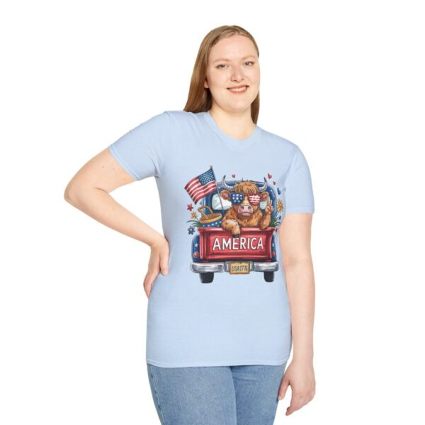 Unisex Patriotic American Cattle T-Shirt, Summer BBQ, Gifts for Americana Lovers, Casual Wear - Image 9