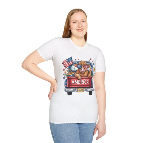 Unisex Patriotic American Cattle T-Shirt, Summer BBQ, Gifts for Americana Lovers, Casual Wear - Image 3
