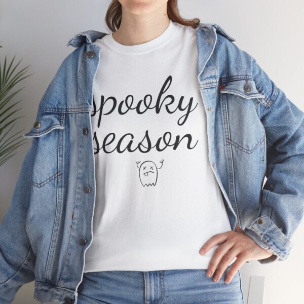 Spooky Season Unisex Heavy Cotton Tee - Halloween Shirt, Fall Apparel, Ghost Tee, Autumn Fashion, Casual Wear - Image 4